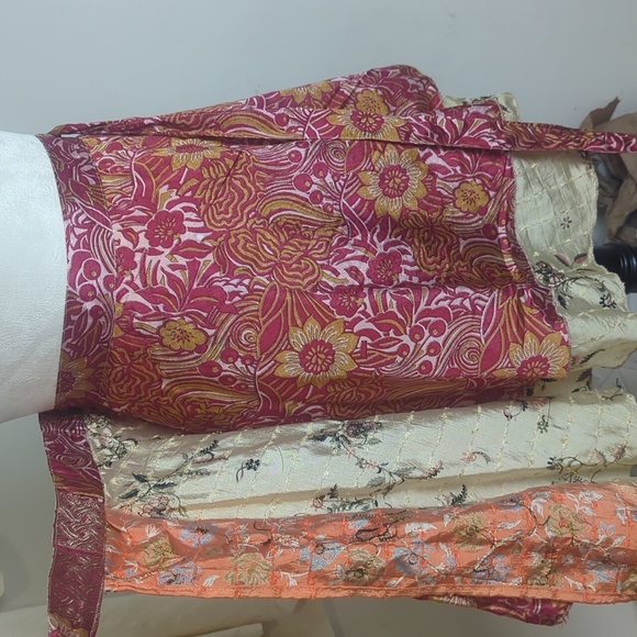 Festival Recycled Silk Boho Embroidered  Wrap Skirt Sequins Women's  One size - Picture 6 of 11